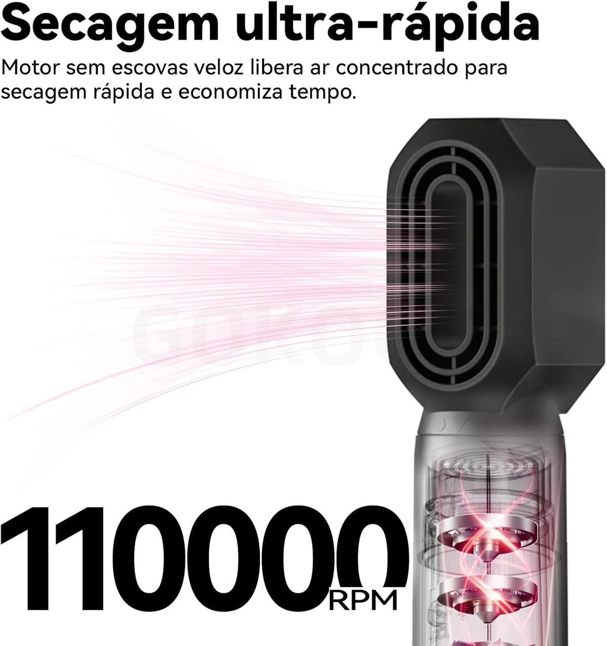 Escova Secadora e Modeladora 5 em 1 – 1300W Bivolt - Gokoco